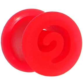 0 Gauge Red Flexible Silicone Flat Spiral Plug