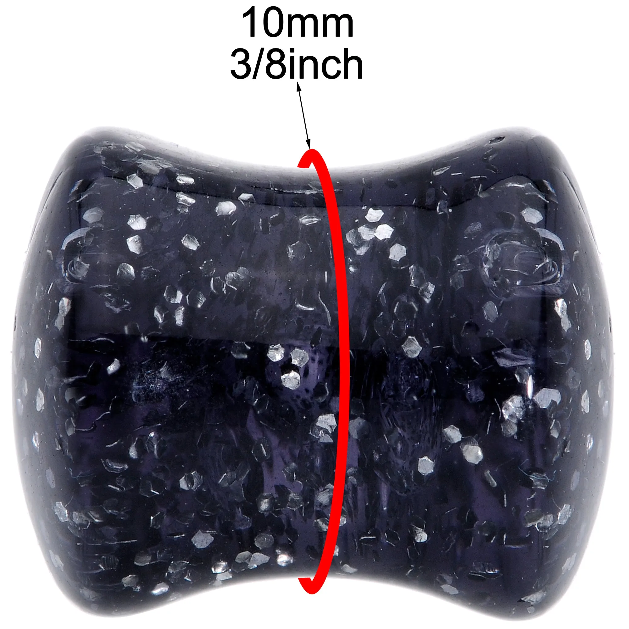 00 Gauge Black Ultra Glitter Saddle Plug Set