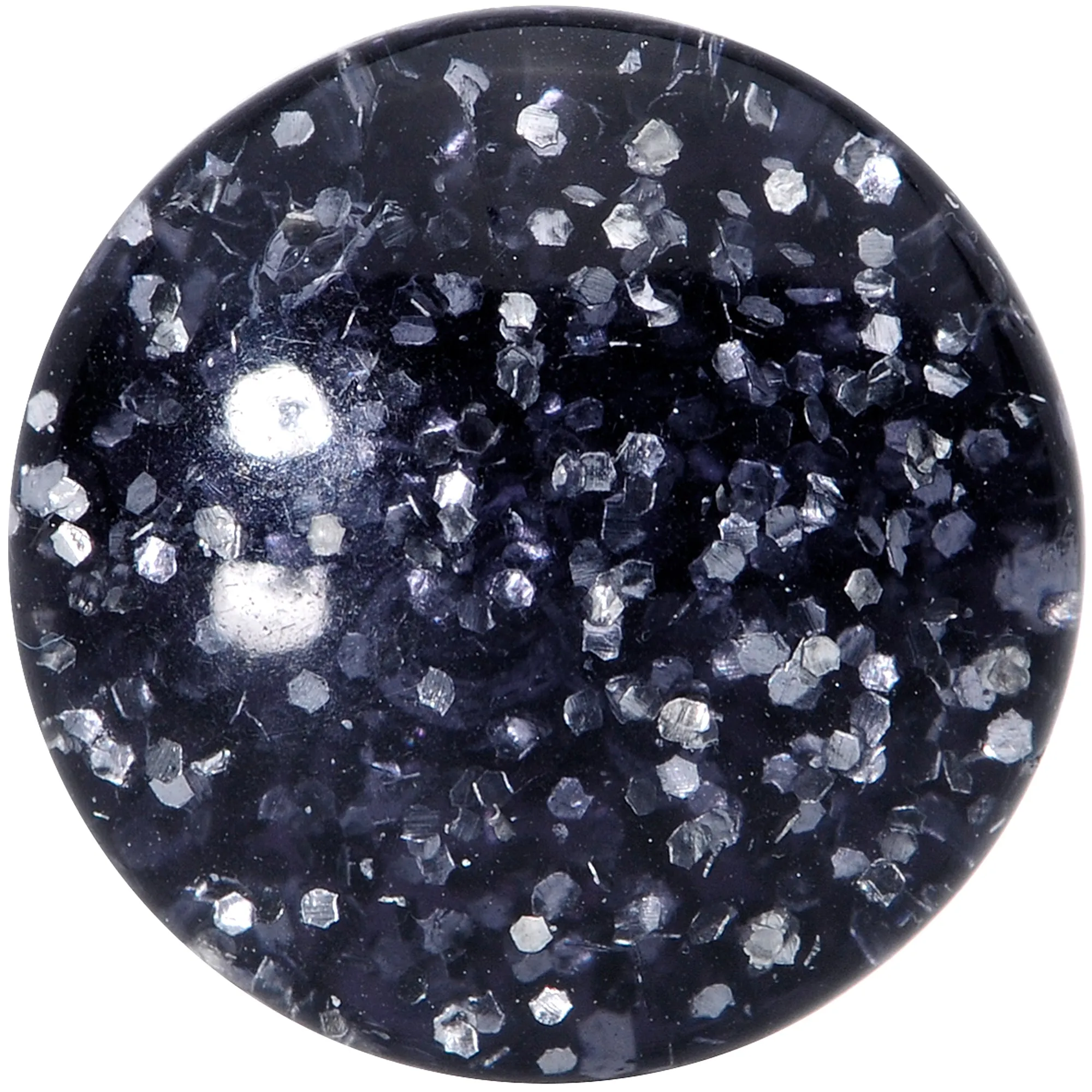 00 Gauge Black Ultra Glitter Saddle Plug Set