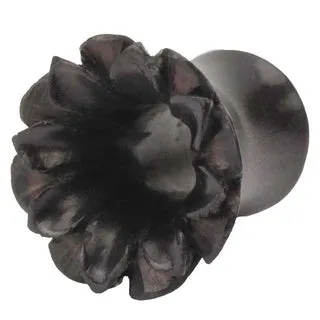 2 Gauge Black Areng Wood Lotus Tunnel Plug