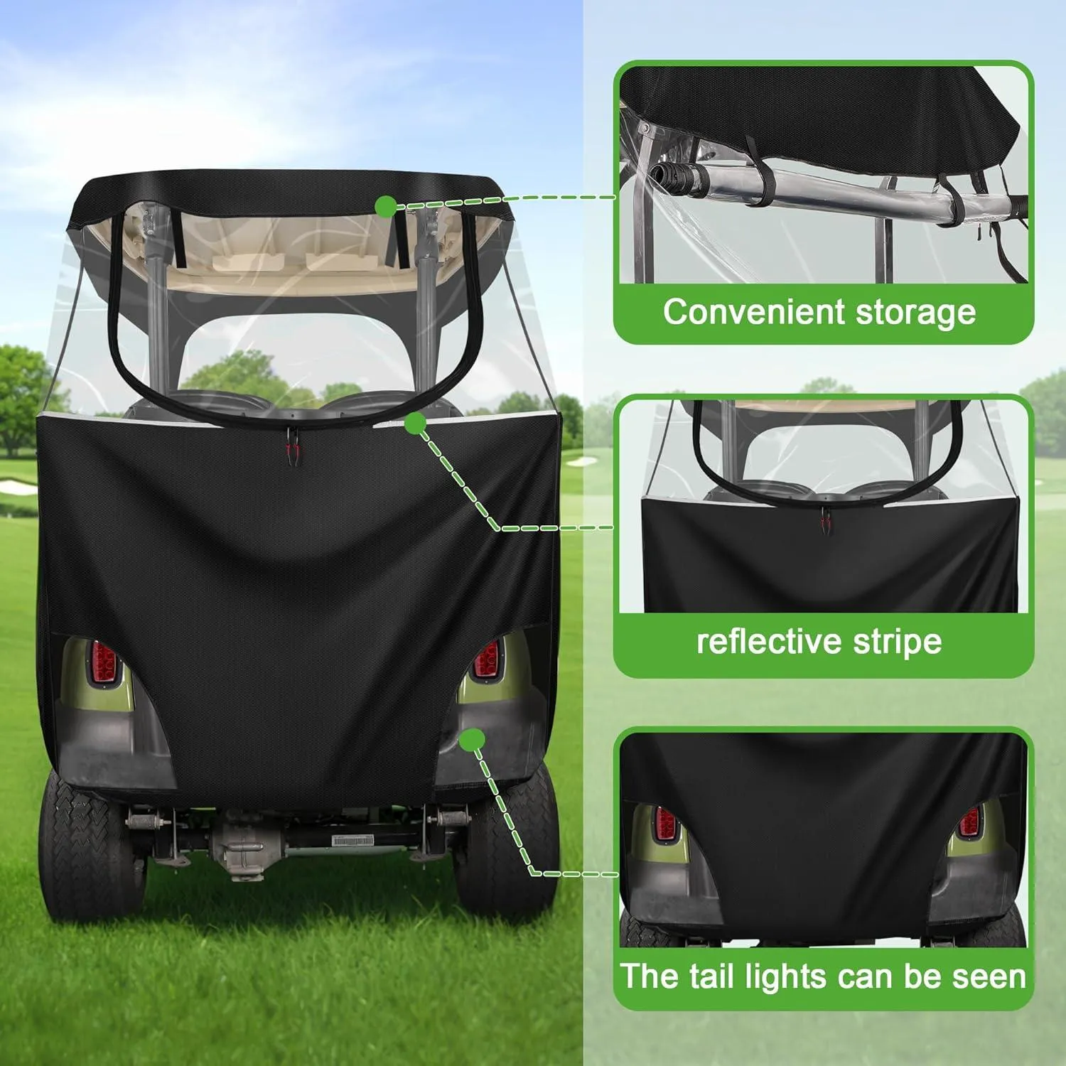 2 Passenger Golf Cart Cover & Enclosure Waterproof for Club Car  DS Precedent - 10L0L