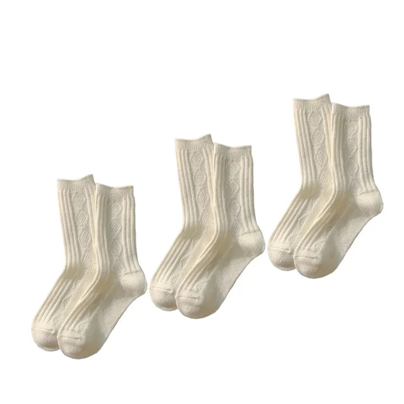 3 Pairs Cashmere Wool Winter Thicken Warm Thermal Mid Tube Socks