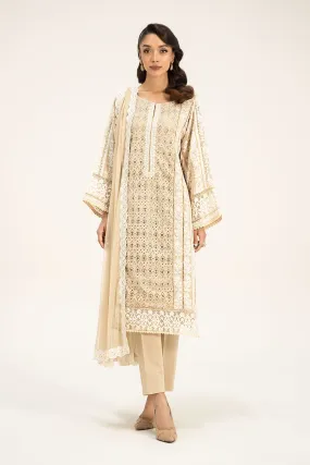 3 PIECE EMBROIDERED LAWN SUIT | DW-EF24-01