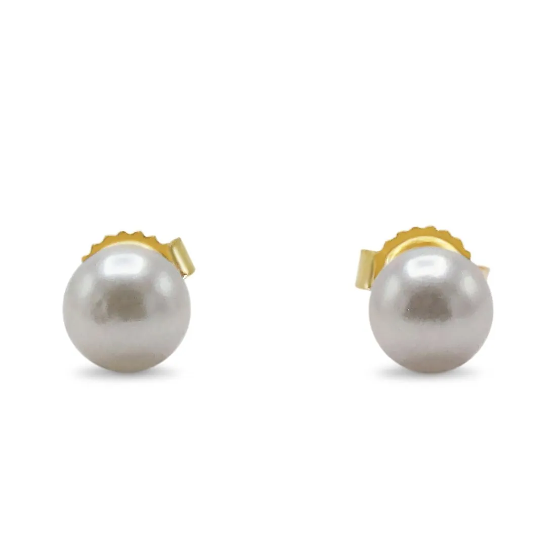 5mm White Akoya Cultured Pearl Earstuds - 18ct Yellow Gold