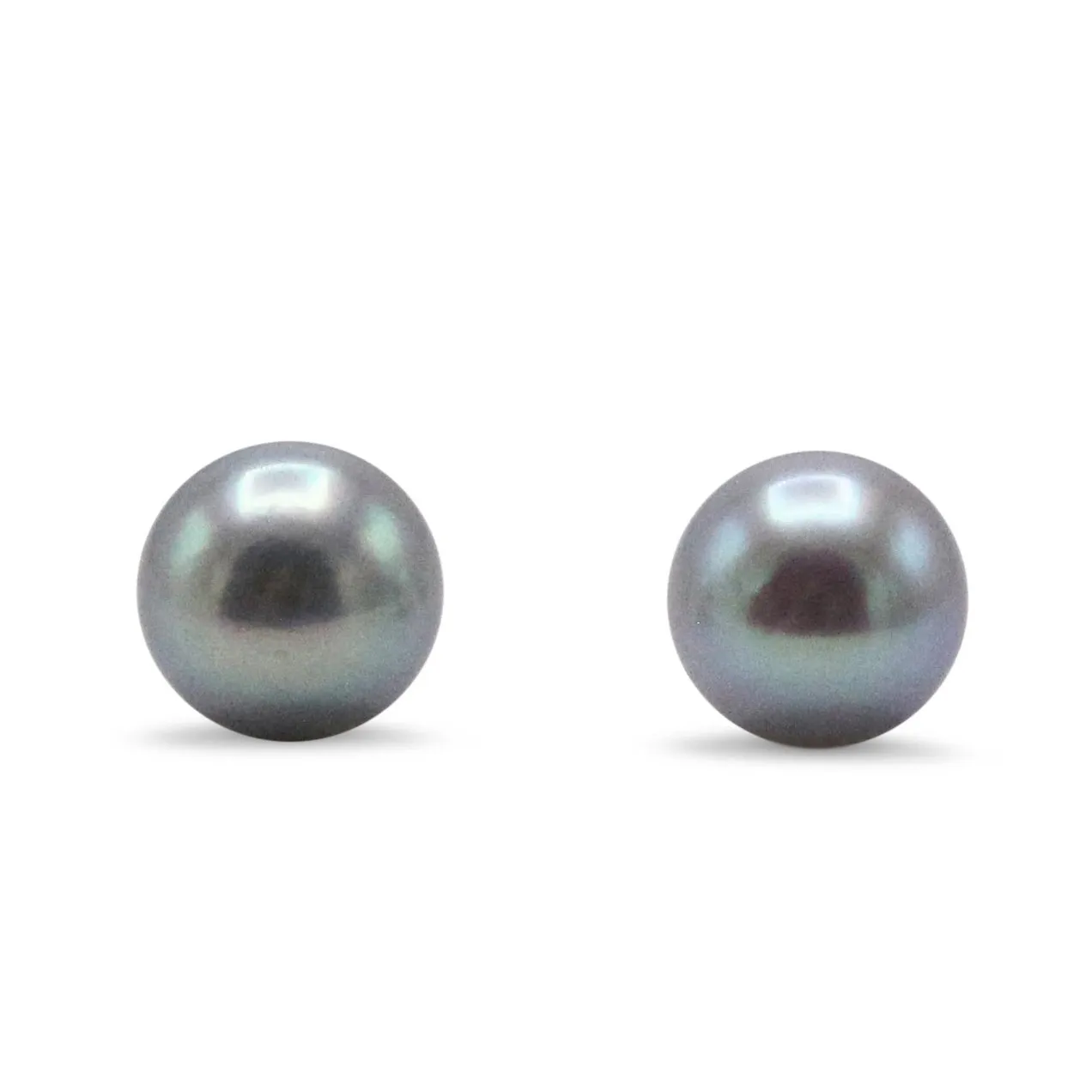 6.5-7mm Grey Akoya Cultured Pearl Earstuds - 18ct Yellow Gold