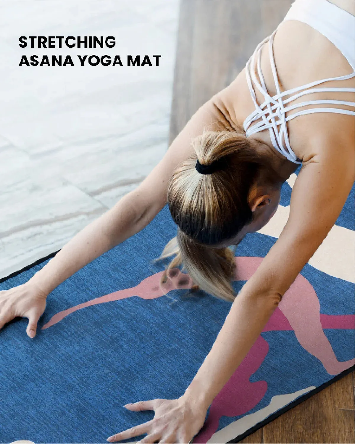 8mm Stretching Asana Blue Yoga Mat - Premium Extra Thick Non-Slip Mat