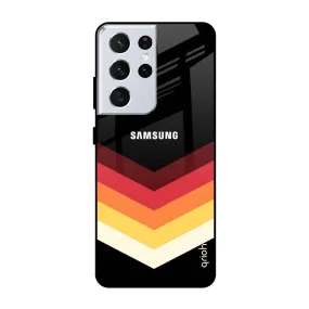 Abstract Arrow Pattern Glass Case For Samsung Galaxy S21 Ultra