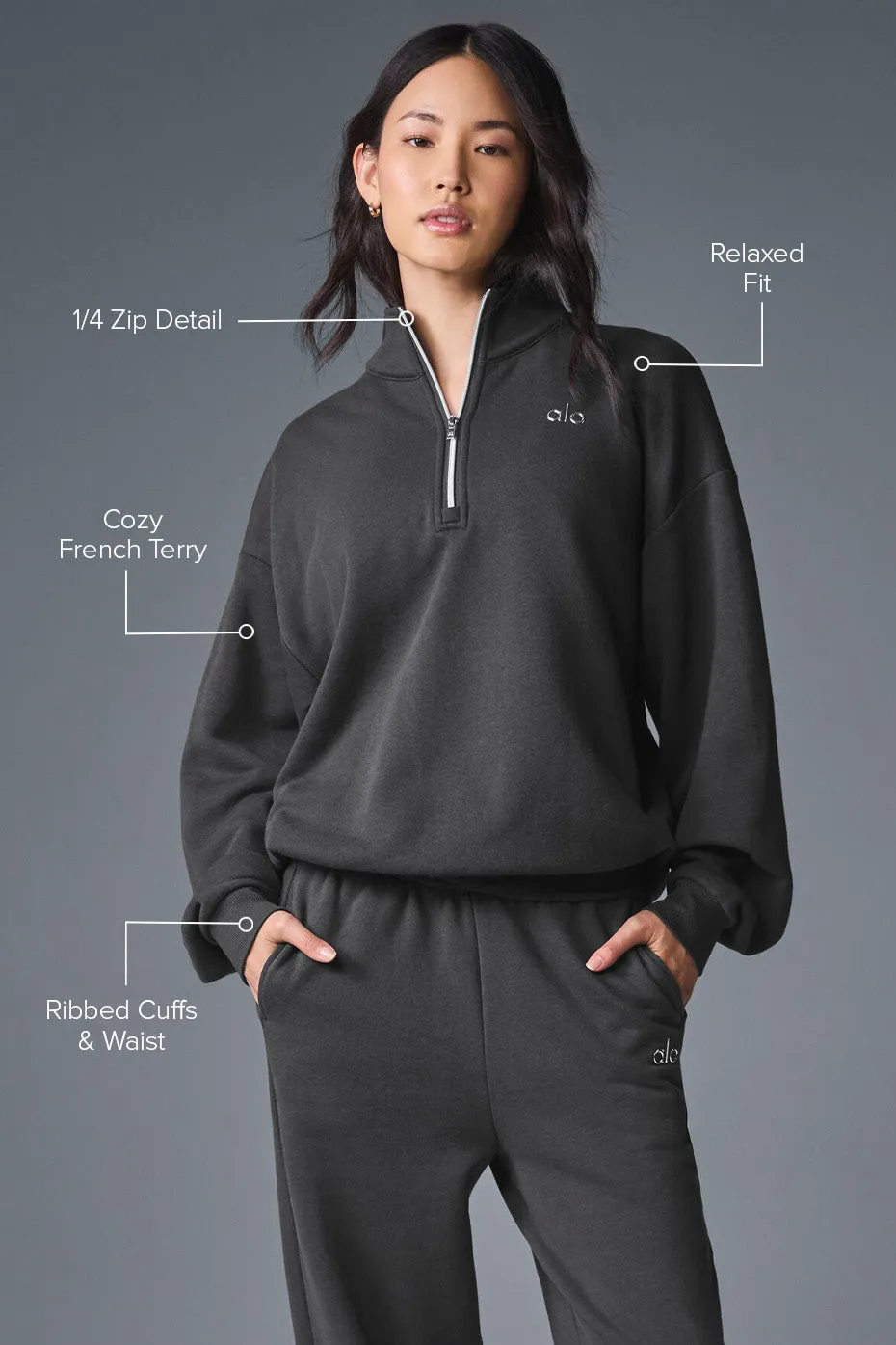 Accolade 1/4 Zip Pullover - Anthracite