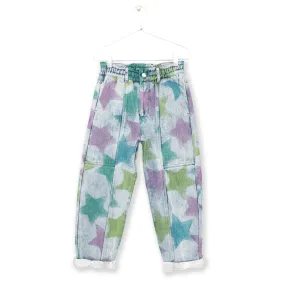 ALLOVER STAR PRINT DENIM TROUSERS