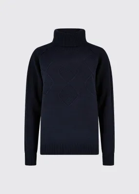 Belleek Chunky Roll Neck Sweater - Navy