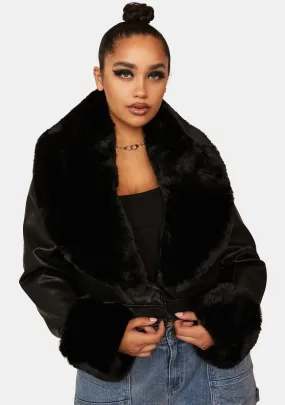 Black Plus Giselle Faux Fur Coat