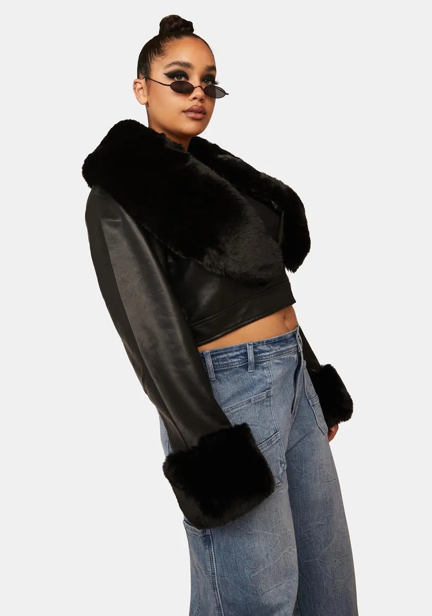 Black Plus Giselle Faux Fur Coat