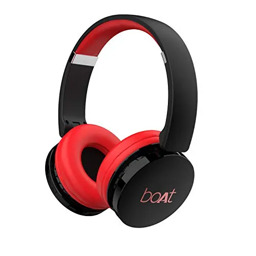 boAt Rockerz 370 On Ear Bluetooth Headphones with mic, Upto 12 Hours Playtime, Cozy Padded Earcups and Bluetooth v5.0(Fiery Red)