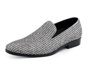 Bolano Emelio Silver Glitter Encrusted Men's Formal Slip-on Dress Shoe