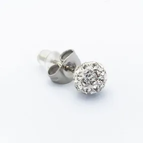 Borghetti Earrings Ferido Palla Bianco Strass Bianco 6 Ear Studs 1 PC