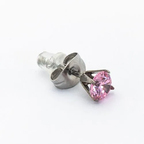 Borghetti Zircone Tondo Rosa Mis. 5 Ear Studs 2 GM