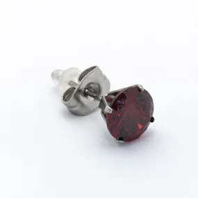 Borghetti Zircone Tondo Rosso Mis. 7 Ear Studs 2 GM