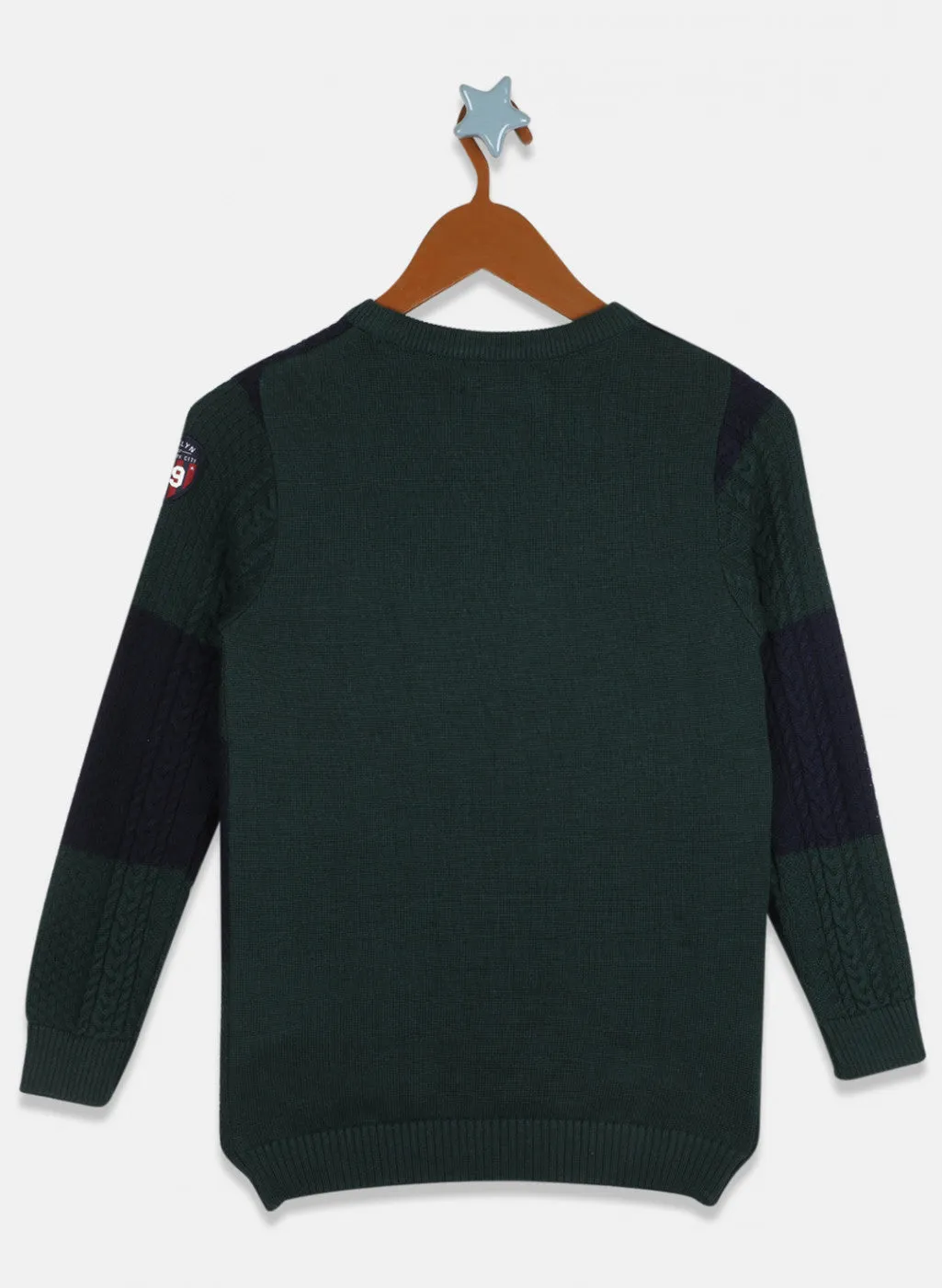 Boys Green Solid Pullover