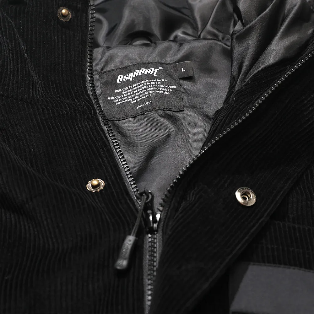 BR CORDUROY HOODED JACKET BLACK