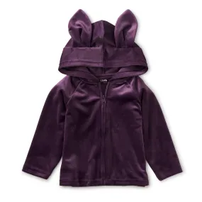 Bunny Ears Velour Baby Hoodie - Purple Punch - FINAL SALE