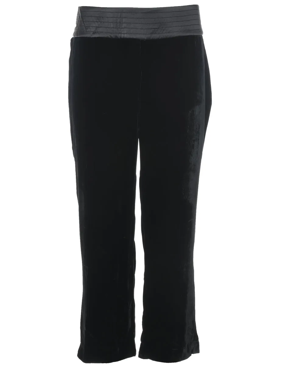 Casual Black Velvet Trousers - W33 L25