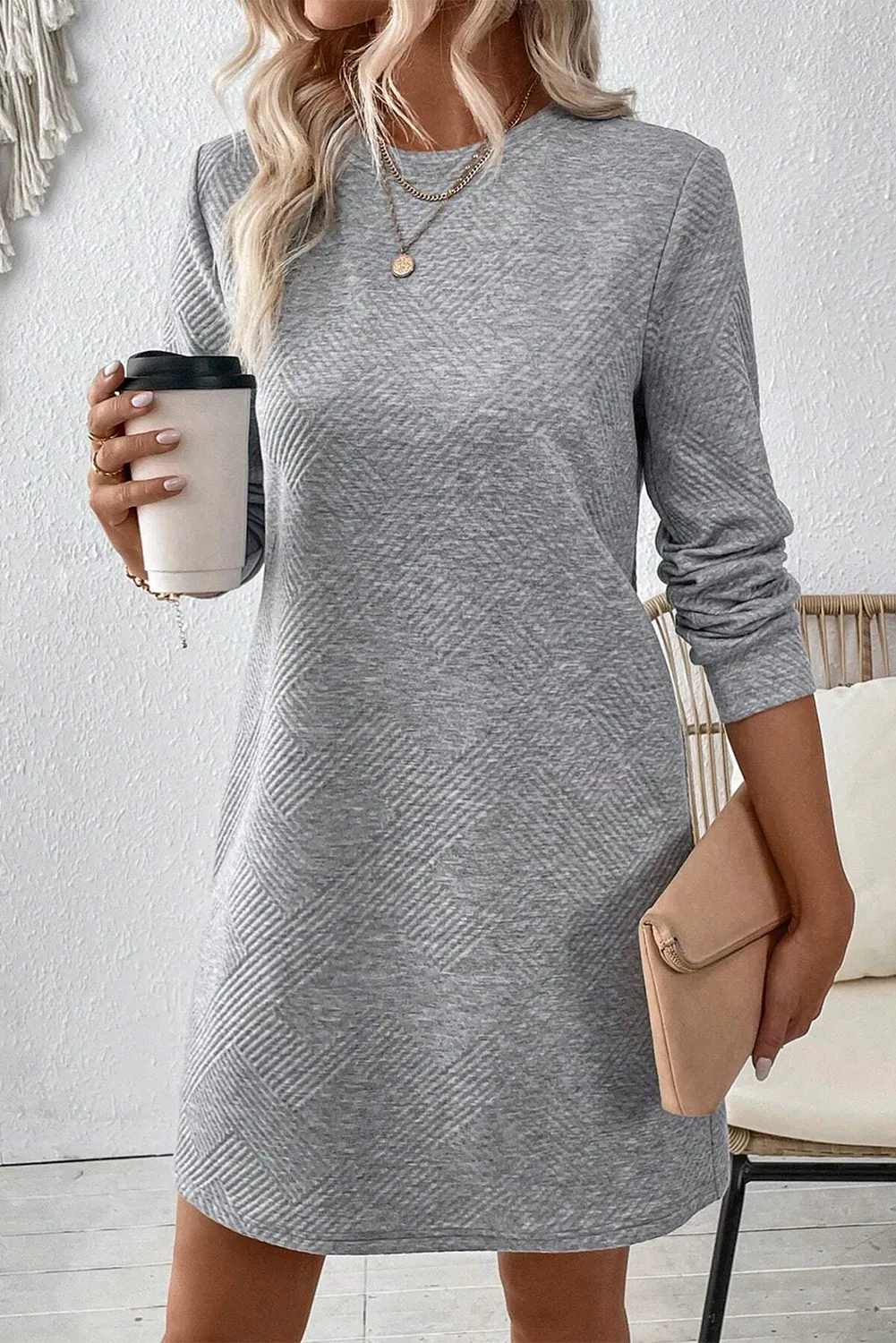 Casual Knit Mini Dress