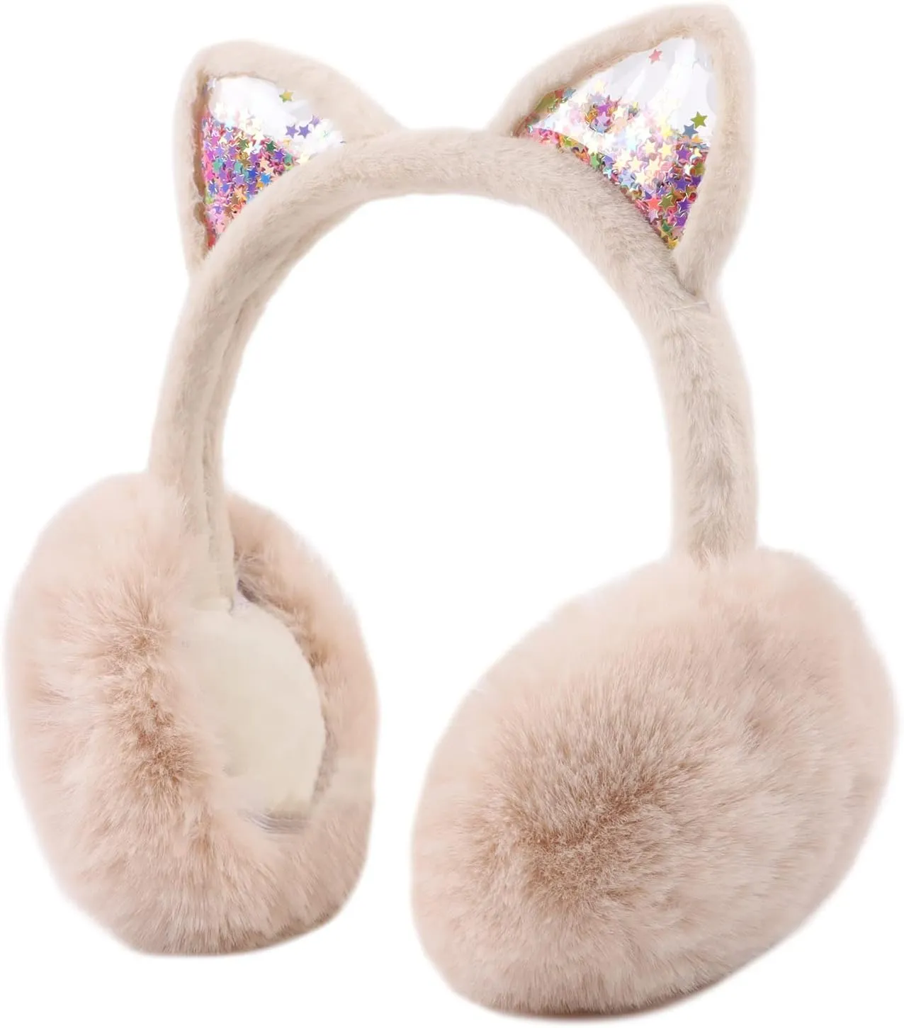 Cat Style Pink Foldable Faux Fur Winter Style Ear Muffs