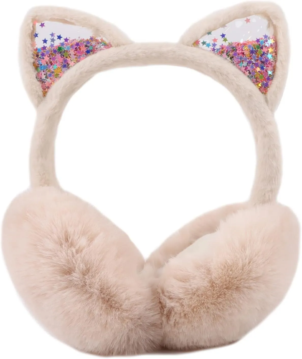 Cat Style White Foldable Faux Fur Winter Style Ear Muffs