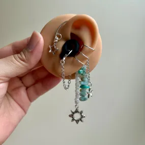 Celestial Amazonite LOOP Earplug Ear Cuffs *LOOPS NOT INCLUDED*