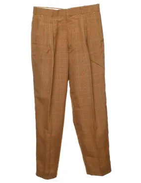 Checked Brown Tailored Trousers - W30 L29