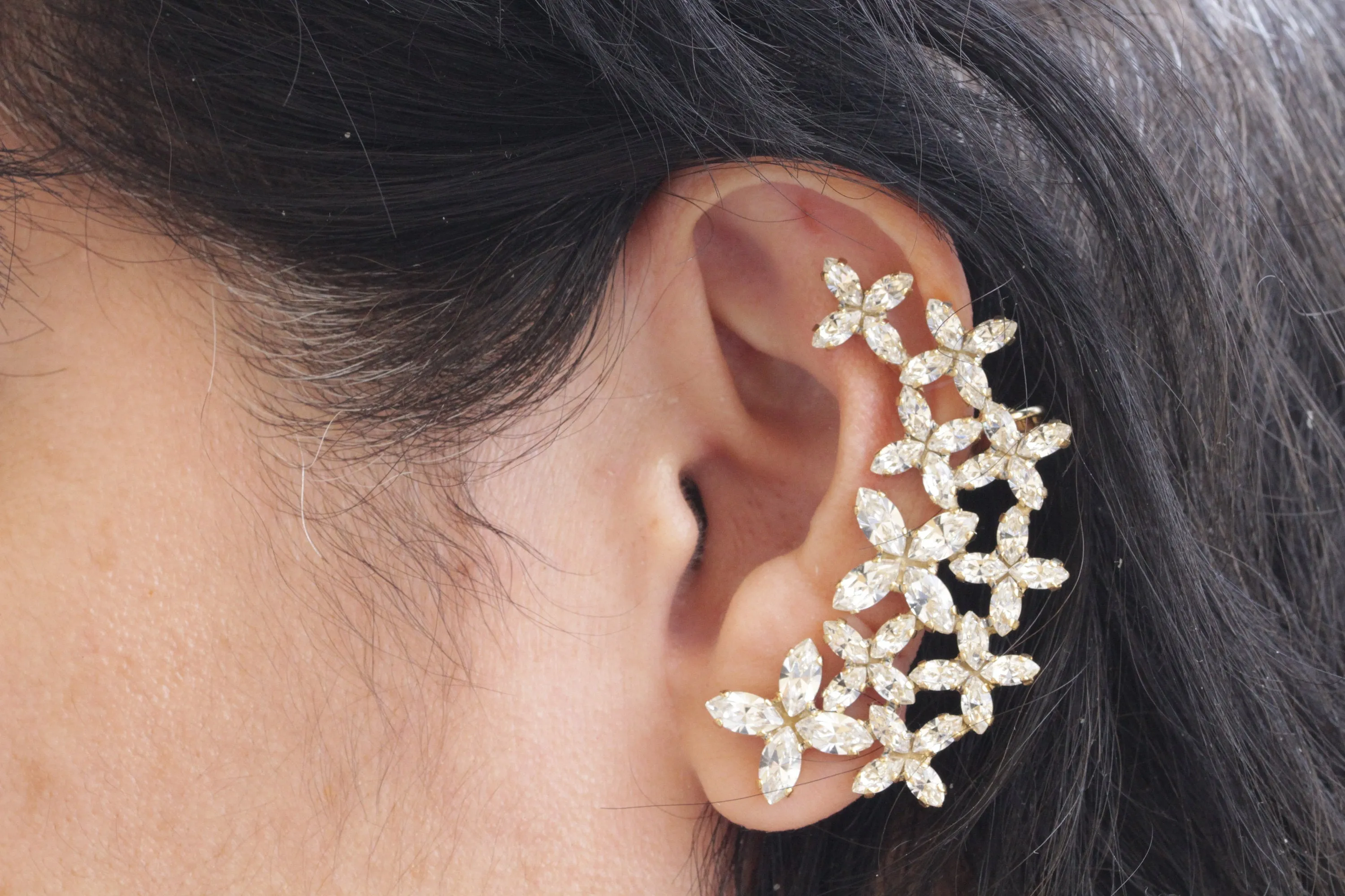 Chunky Crystal EAR CLIMBER EARRINGS