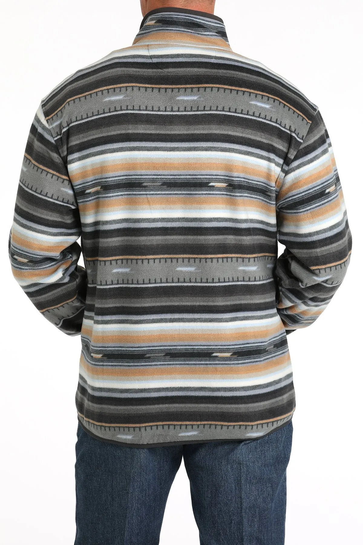 Cinch Men's Serape Stripe Quarter Snap Fleece Pullover in Black