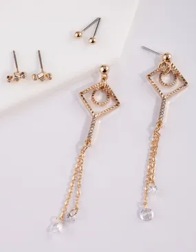 Cubic Zirconia Gold 3 Pack