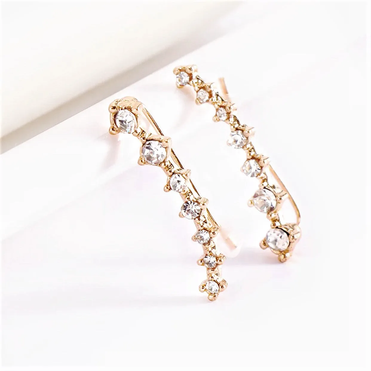 CZ Crystal Hook Ear Climber