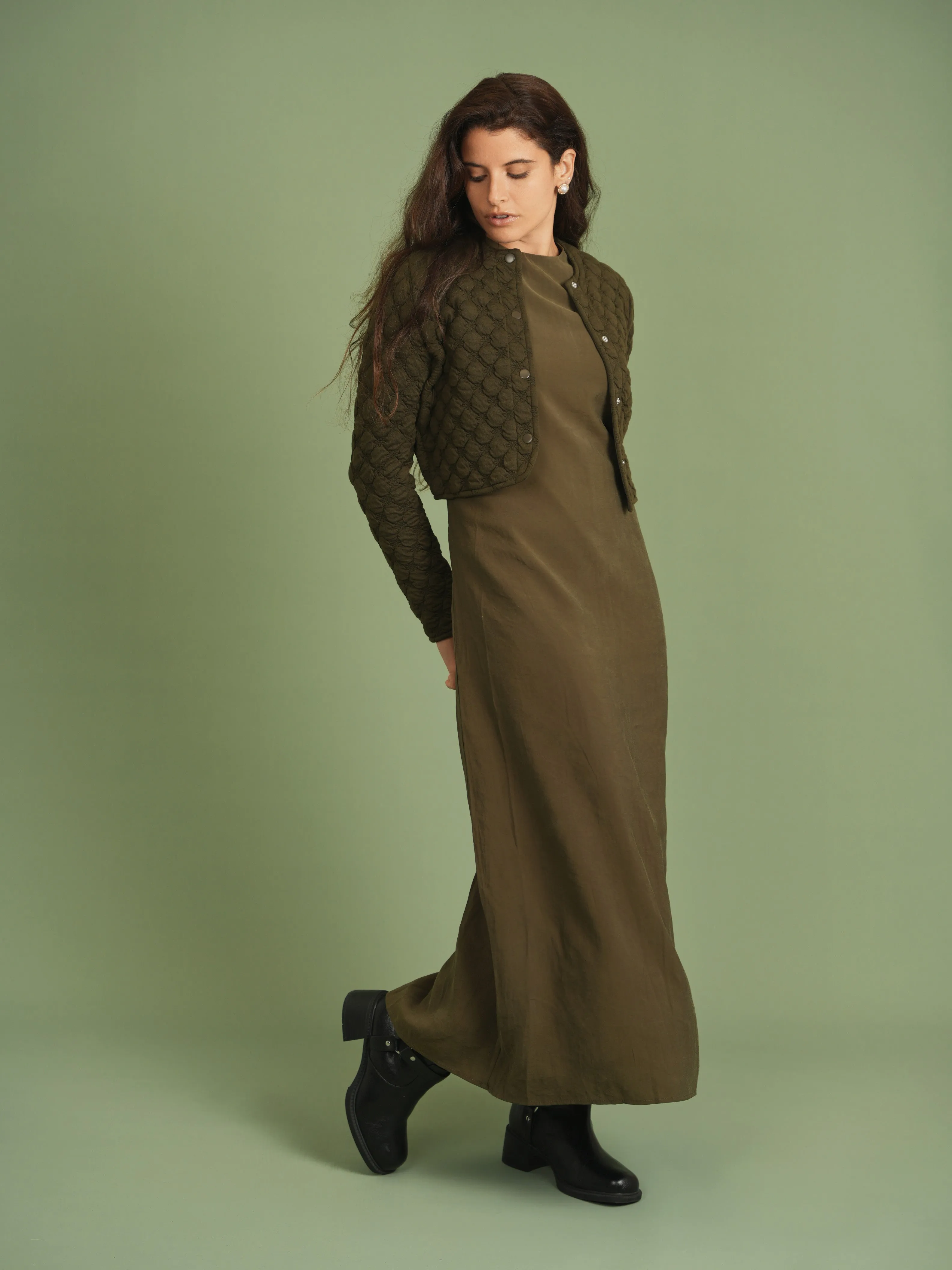 dress high low jumper - olive