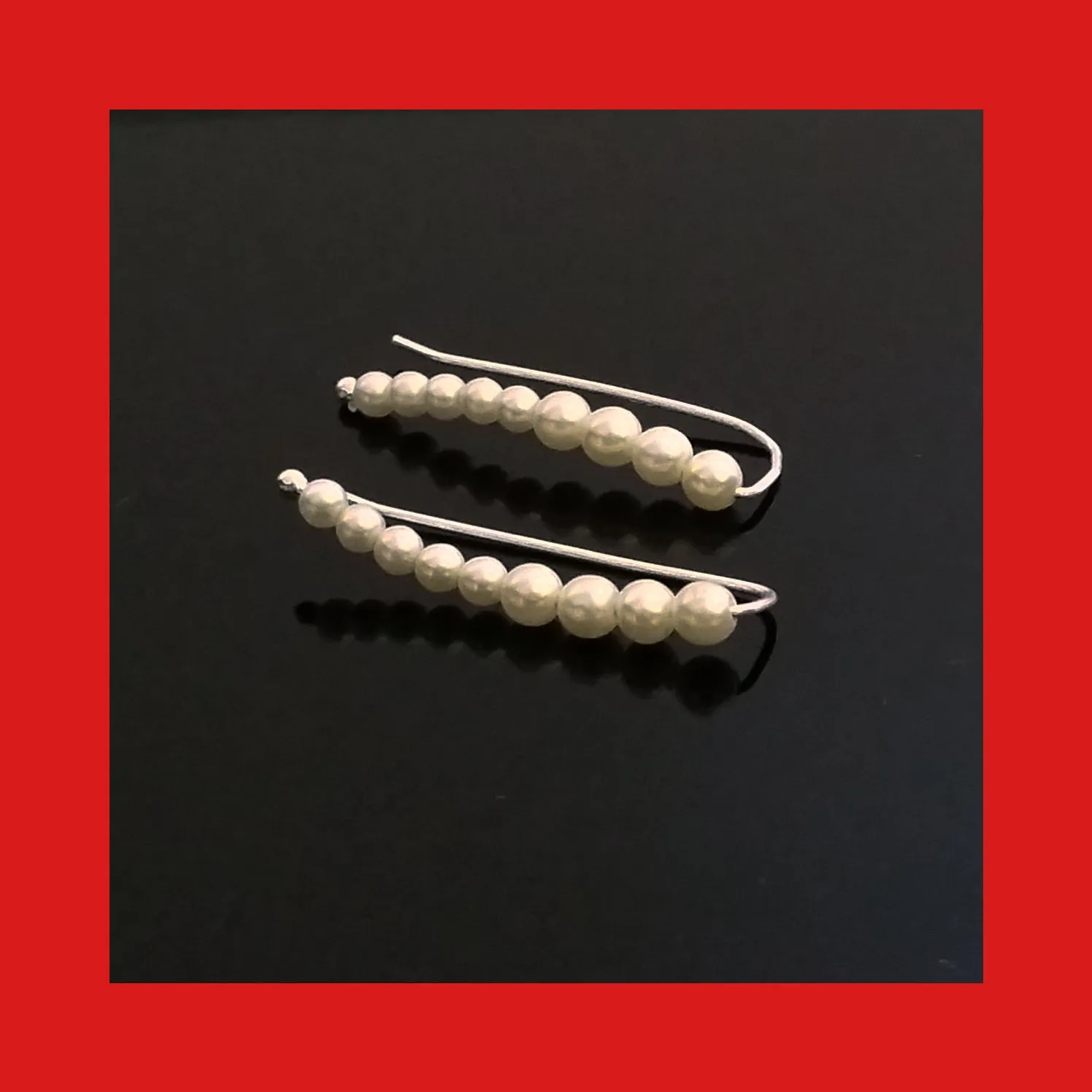 Earrings; Pearl Ear line