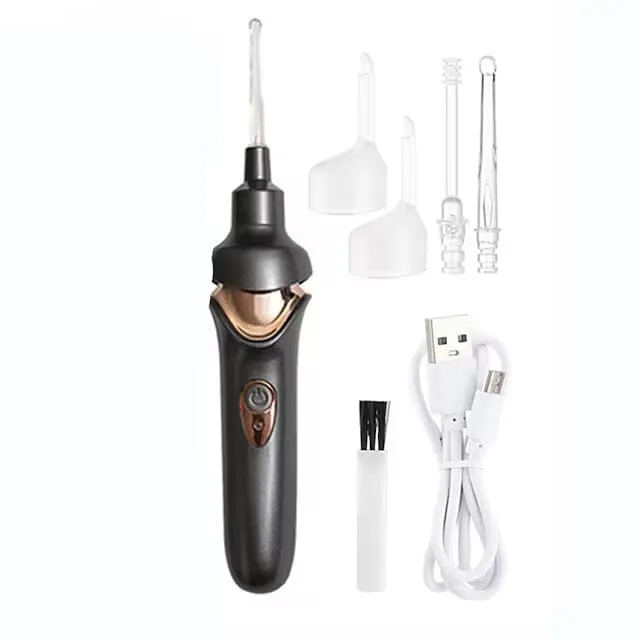 Electric Ear Cordless Safe Vibration Painless Vacuum Ear Wax Pick Cleaner Remover Spiral