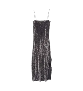 Elmi Shimmer Silver Midi Dress