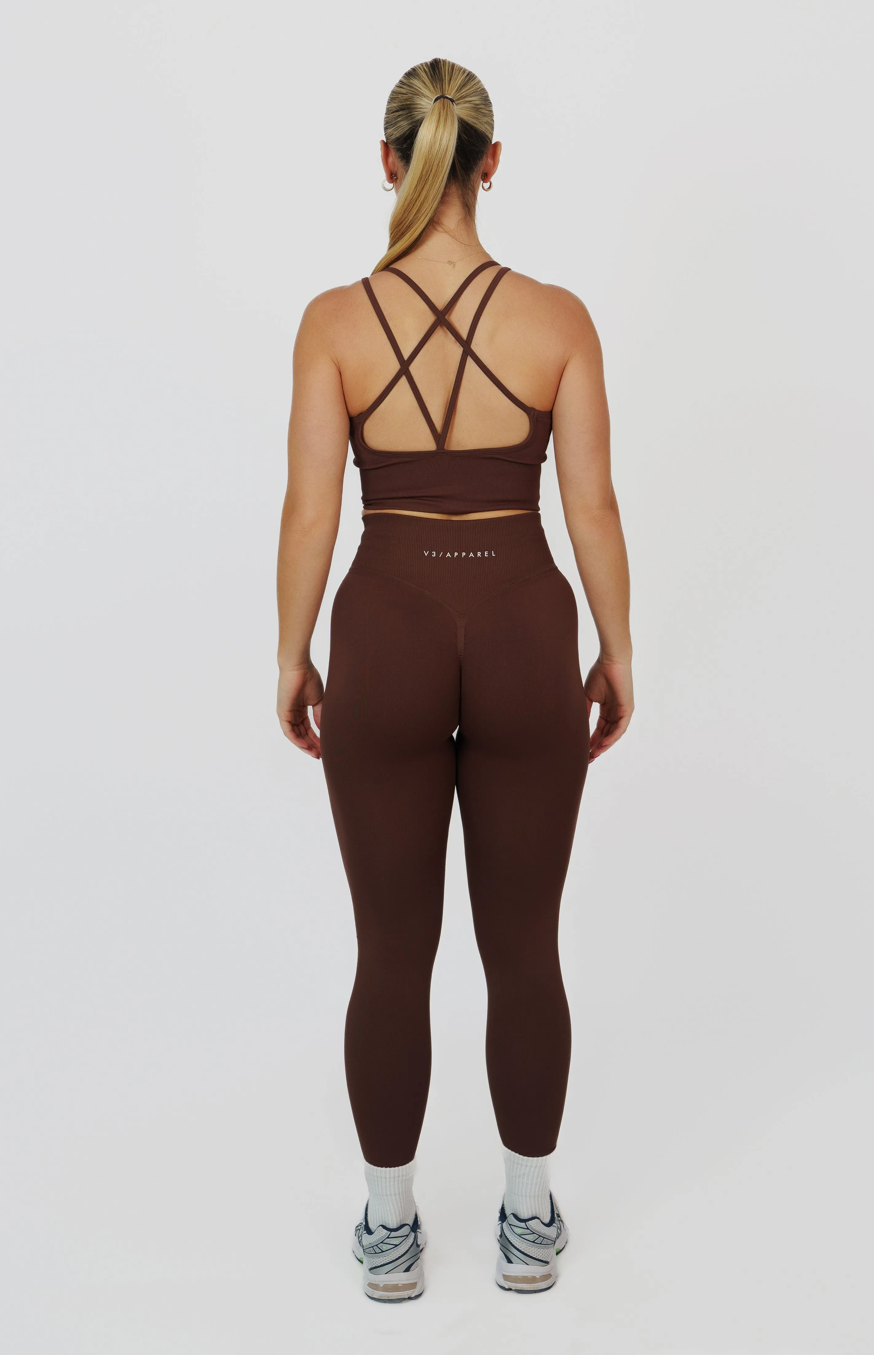 Form Seamless Scrunch Leggings & Sports Bra Set - Chestnut Brown