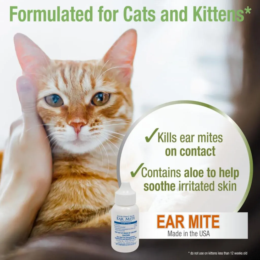 Four Paws Healthy Promise Aloe Ear Mite Treatment For Cats (0.75 oz)