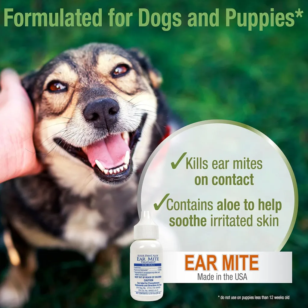 Four Paws Healthy Promise Aloe Ear Mite Treatment For Dogs (0.75 oz)