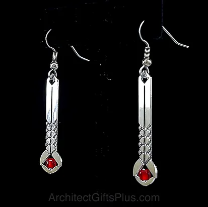 Frank Lloyd Wright April Showers Earrings - Red