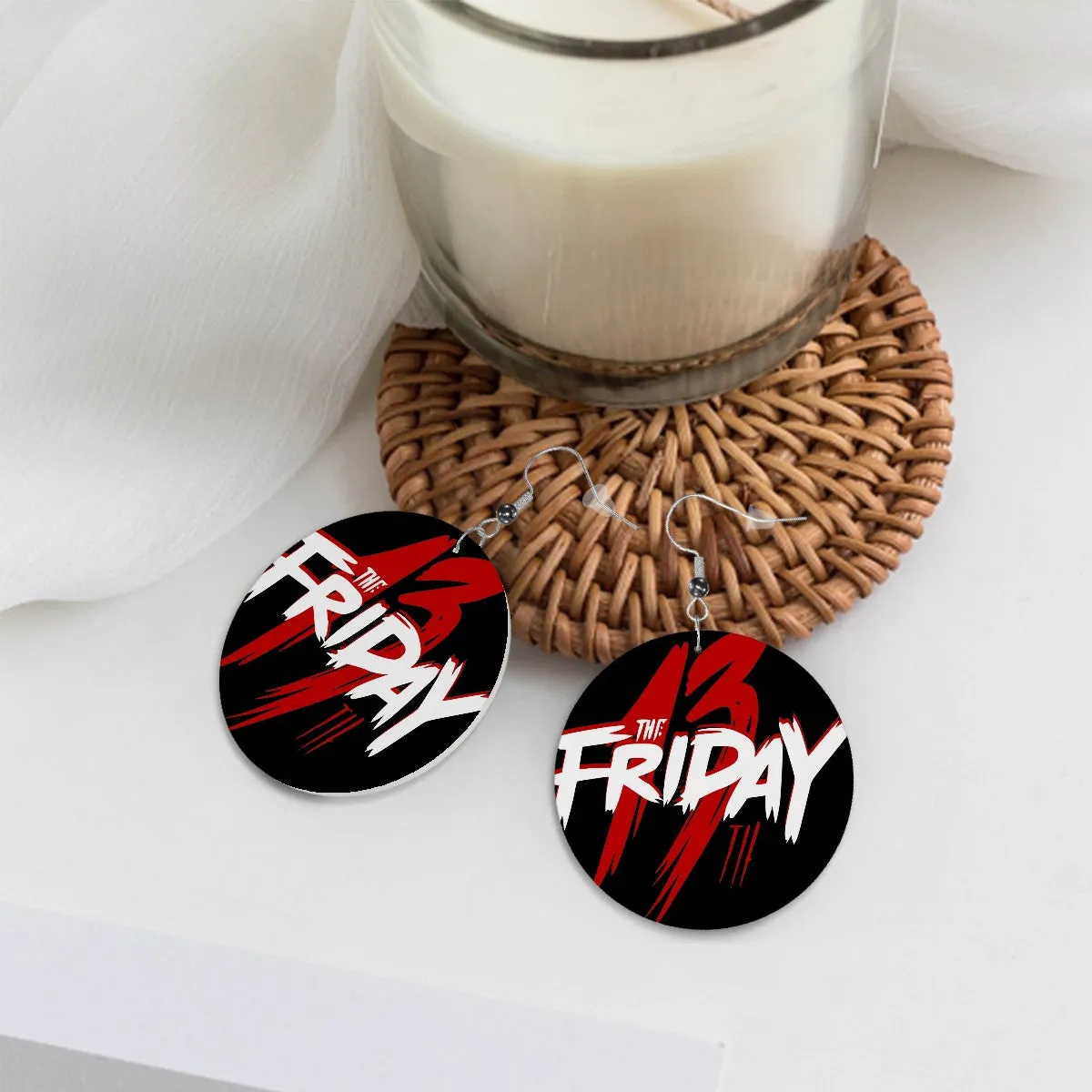 Friday the 13th Circle Drop Earrings