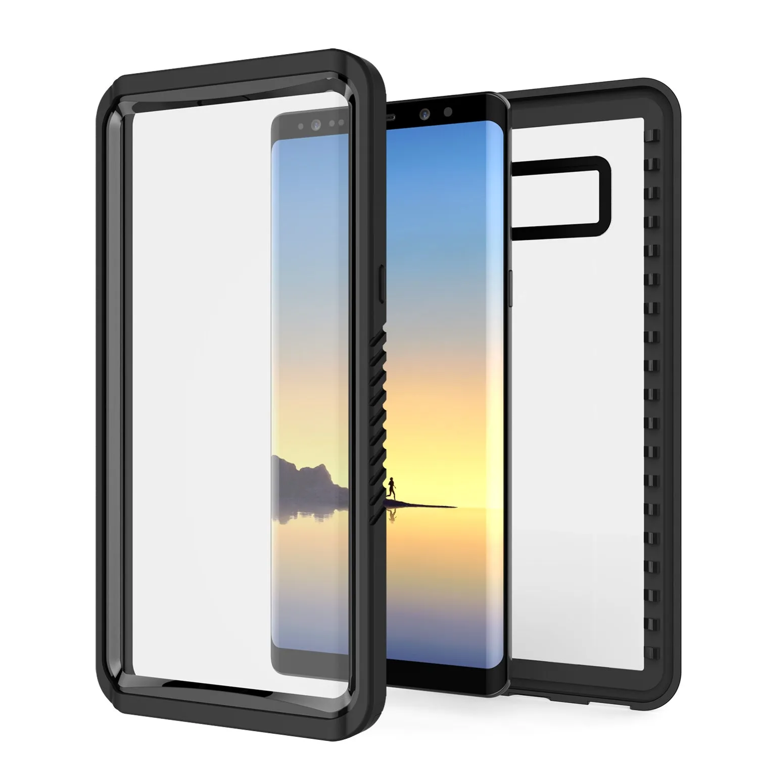 Galaxy Note 8 Anti-Shock Screen Protector Slim-Fit Case [Black]