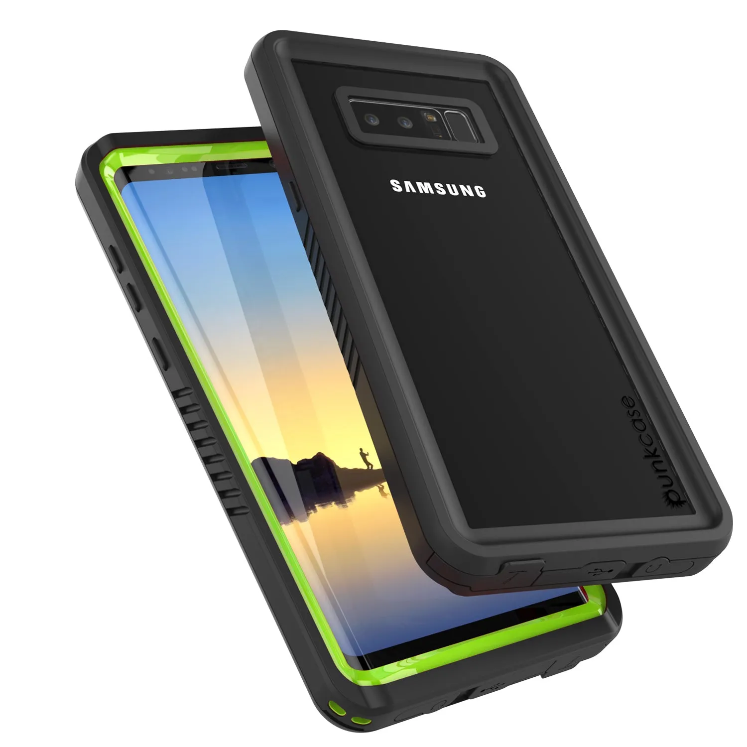 Galaxy Note 8 Anti-Shock Screen Protector Slim-Fit Case [Light Green]