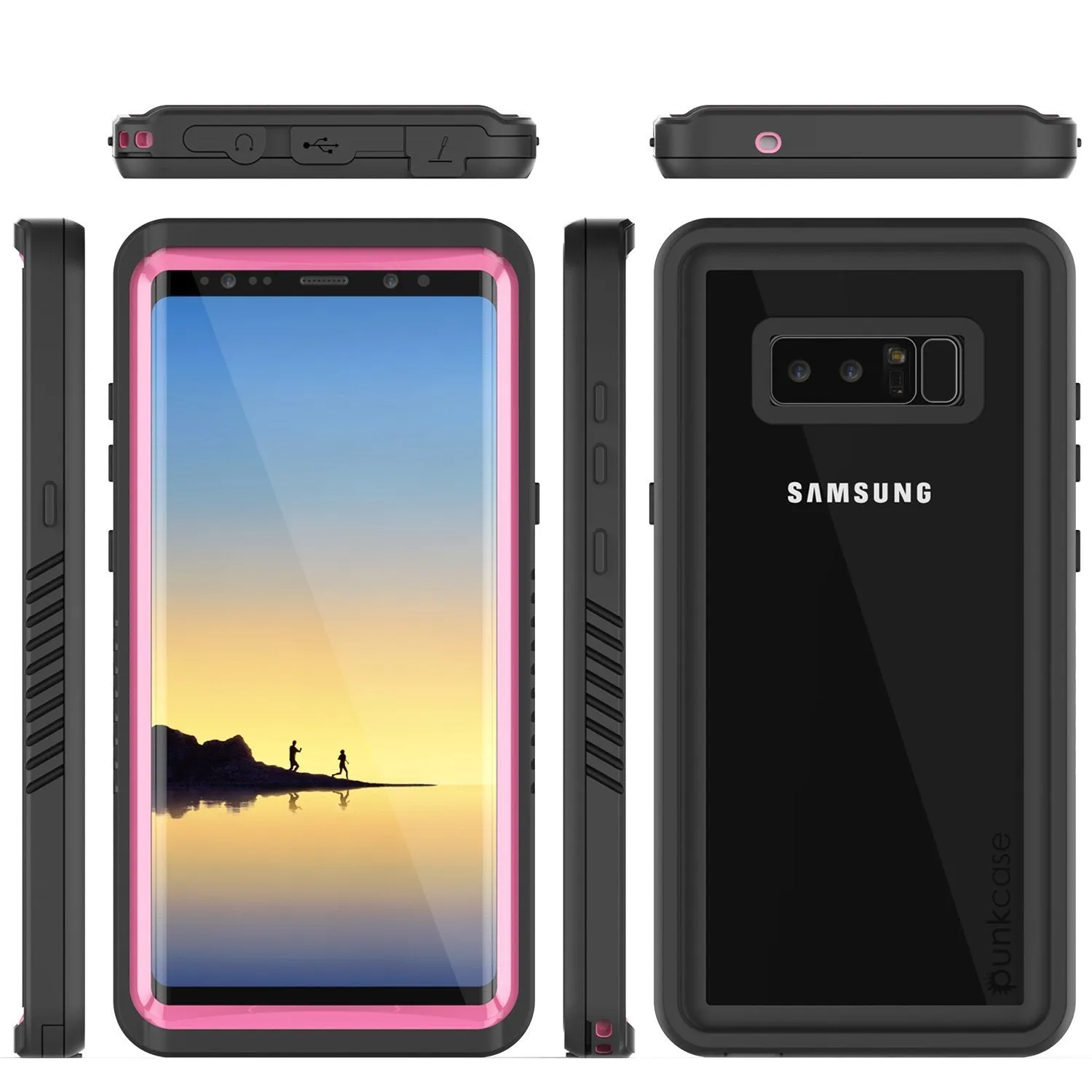 Galaxy Note 8 Anti-Shock Screen Protector Slim-Fit Case [Pink]