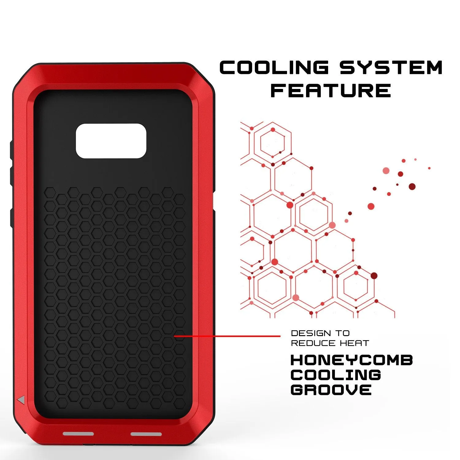 Galaxy Note 8  Case, PUNKcase Metallic Red Shockproof  Slim Metal Armor Case [Red]