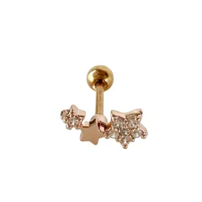 Galaxy of Stars Rose Gold Barbell Earring