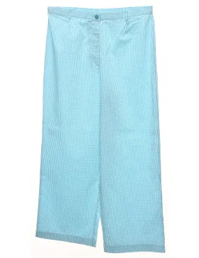 Gingham Pattern Blue & White Trousers - W32 L30