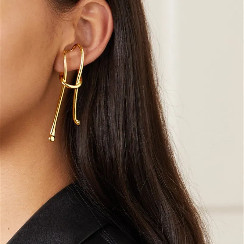 Gold Plated Exaggerated Knot Ear Clip with no piercing